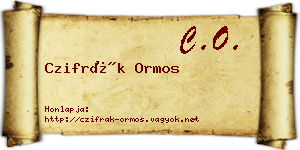 Czifrák Ormos névjegykártya